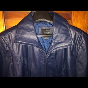 Women’s Blue Leather Coat COLOR OF THE YEAR!!!